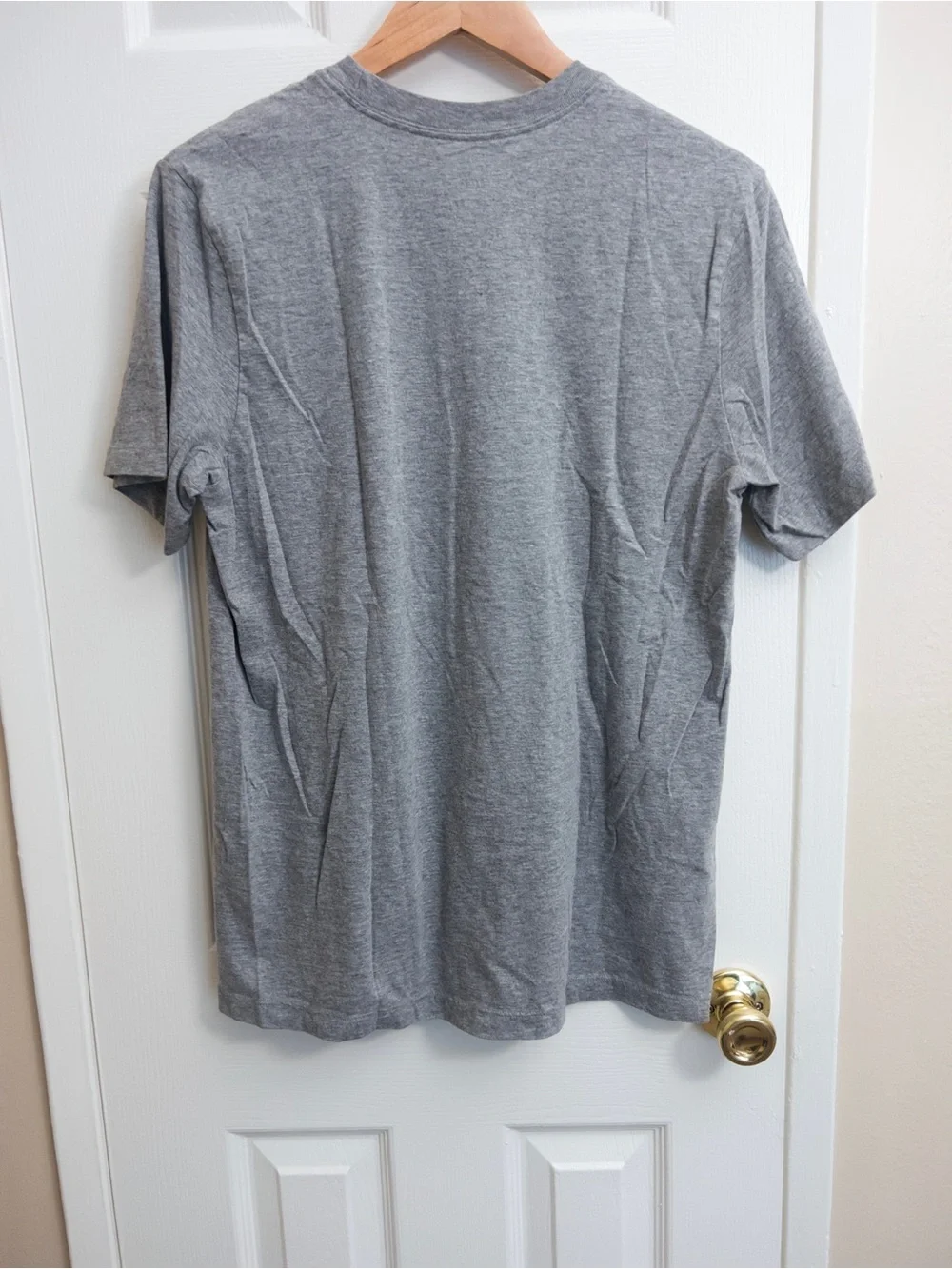 Nike Gray Crewneck T-Shirt with Black, Orange and White Logo